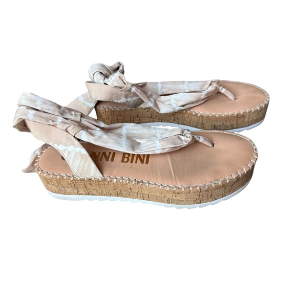 Gianni Bini Women's Beige Tie-Up Sandals - Picture 3 of 5